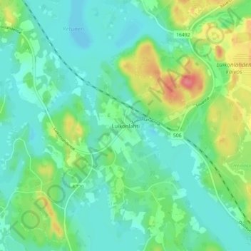 Topografische Karte Luikonlahti, Höhe, Relief