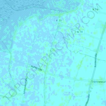 Topografische Karte Trennewurtherneuendeich, Höhe, Relief