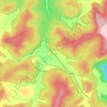 Topografische Karte Chilpi, Höhe, Relief