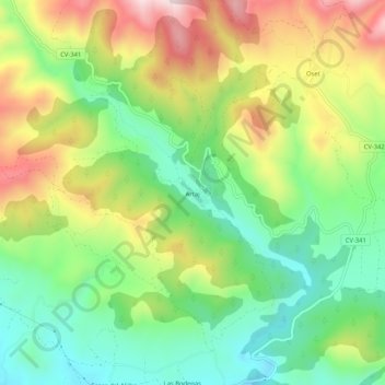 Topografische Karte Artaj, Höhe, Relief