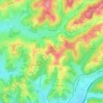 Topografische Karte Hohenrain, Höhe, Relief