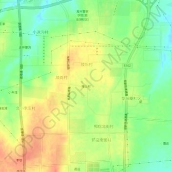 Topografische Karte 陵上村, Höhe, Relief