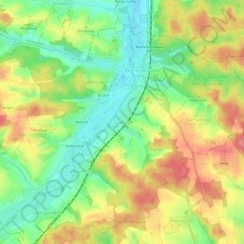 Topografische Karte Grafing, Höhe, Relief