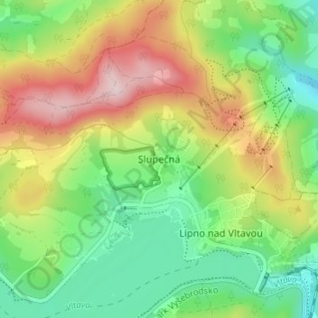 Topografische Karte Luppetsching, Höhe, Relief