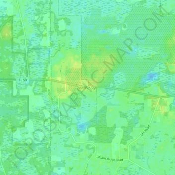 Topografische Karte Slones Ridge, Höhe, Relief