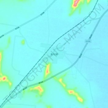 Topografische Karte 夹沟镇, Höhe, Relief