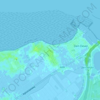 Topografische Karte Oosterland, Höhe, Relief