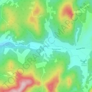 Topografische Karte Nashville, Höhe, Relief