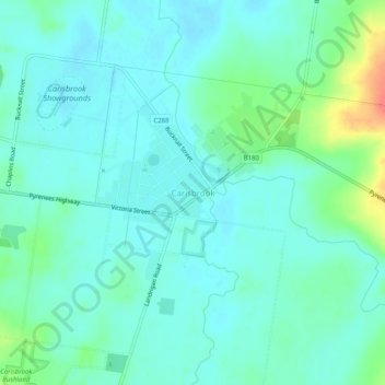 Topografische Karte Carisbrook, Höhe, Relief