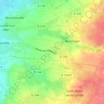 Topografische Karte Village aux Gras, Höhe, Relief