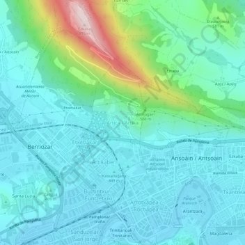 Topografische Karte Artica, Höhe, Relief