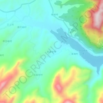 Topografische Karte 前渐寺村, Höhe, Relief