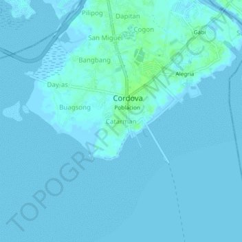 Topografische Karte Catarman, Höhe, Relief