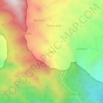Topografische Karte Lapin, Höhe, Relief