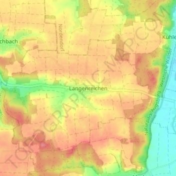 Topografische Karte Langenreichen, Höhe, Relief