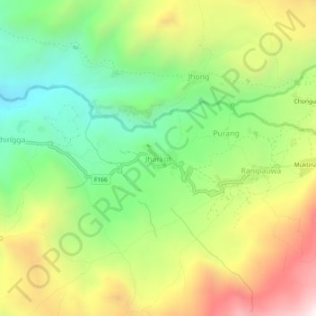 Topografische Karte Jharkot, Höhe, Relief