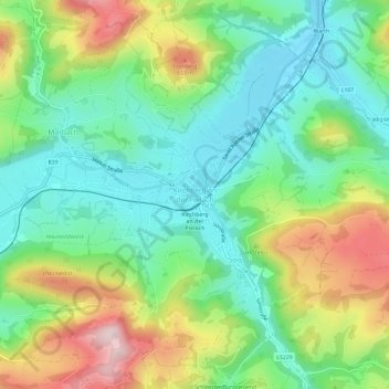 Topografische Karte Kirchberg an der Pielach, Höhe, Relief