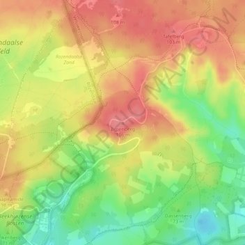 Topografische Karte Zijpenberg, Höhe, Relief