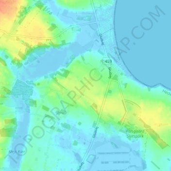 Topografische Karte Overby, Höhe, Relief