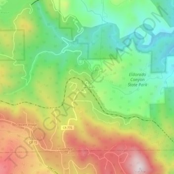 Topografische Karte Crescent, Höhe, Relief