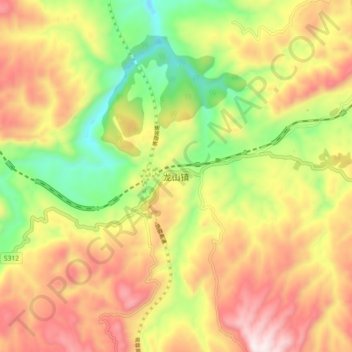 Topografische Karte 龙山镇, Höhe, Relief