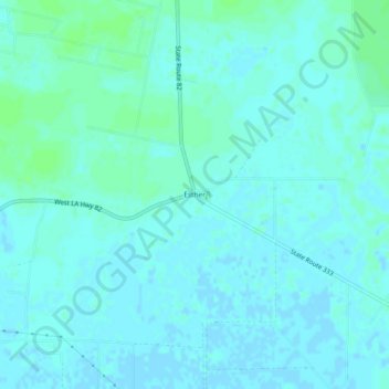 Topografische Karte Esther, Höhe, Relief