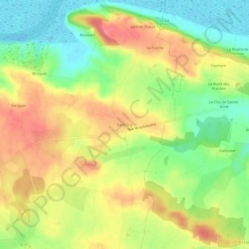 Topografische Karte Saint-Cry, Höhe, Relief