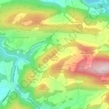 Topografische Karte Imberg, Höhe, Relief