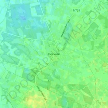 Topografische Karte Beckum, Höhe, Relief