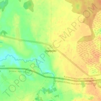 Topografische Karte Зверево, Höhe, Relief