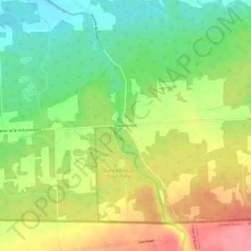 Topografische Karte Powerscourt, Höhe, Relief