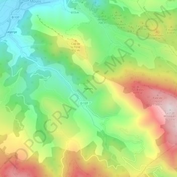 Topografische Karte Rames, Höhe, Relief
