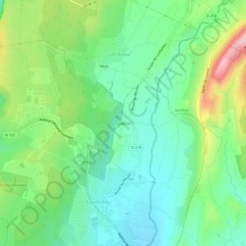 Topografische Karte Chabrol, Höhe, Relief