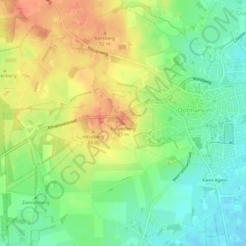 Topografische Karte Kuiperberg, Höhe, Relief