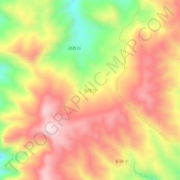 Topografische Karte 张家台, Höhe, Relief