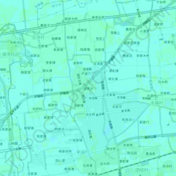 Topografische Karte 周家浜, Höhe, Relief