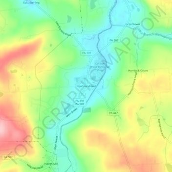 Topografische Karte Newfoundland, Höhe, Relief