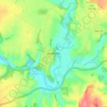 Topografische Karte Worfield, Höhe, Relief