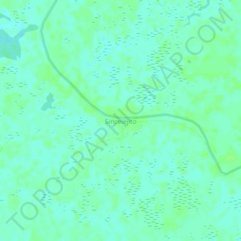 Topografische Karte Sincelejito, Höhe, Relief