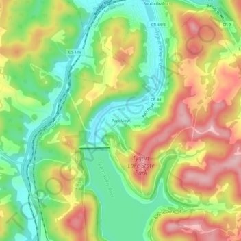 Topografische Karte Park View, Höhe, Relief