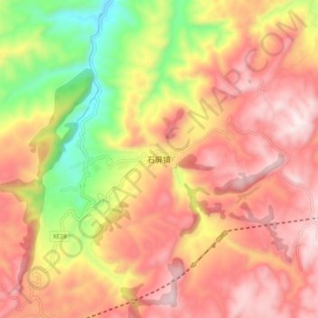 Topografische Karte 石屏镇, Höhe, Relief