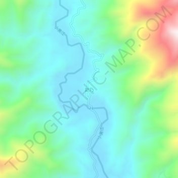 Topografische Karte 勐乃, Höhe, Relief