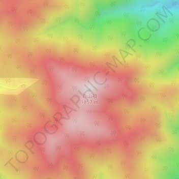 Topografische Karte 百山祖, Höhe, Relief