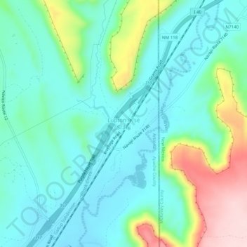 Topografische Karte Lupton, Höhe, Relief