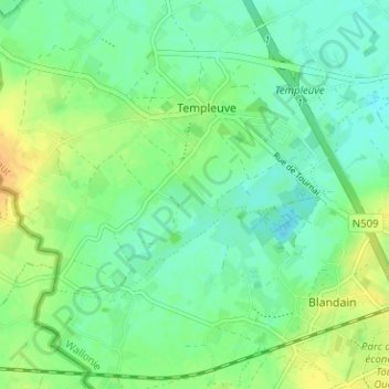 Topografische Karte Trieu du Wazon, Höhe, Relief