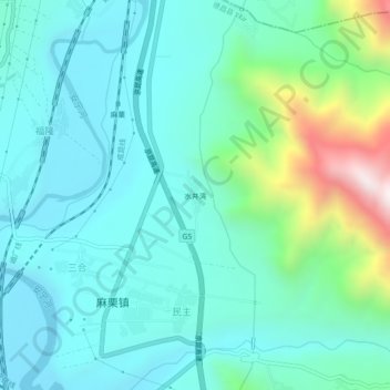 Topografische Karte 水井湾, Höhe, Relief