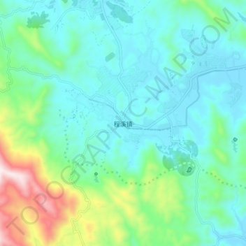 Topografische Karte 程溪镇, Höhe, Relief