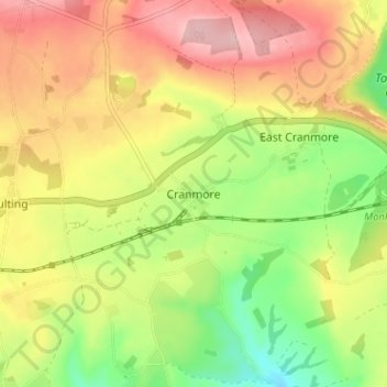 Topografische Karte Cranmore, Höhe, Relief