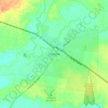 Topografische Karte Chinchilla, Höhe, Relief
