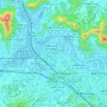 Topografische Karte 大元村, Höhe, Relief